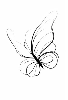 Line art butterfly illustration