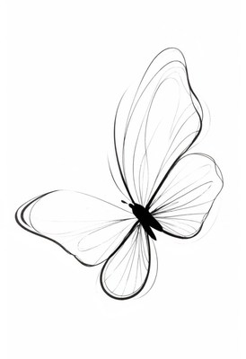 Line art butterfly drawing
