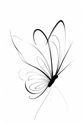Abstract black and white butterfly