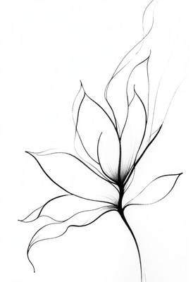 Black and white flower sketch