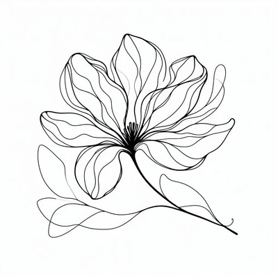 Line art flower illustration