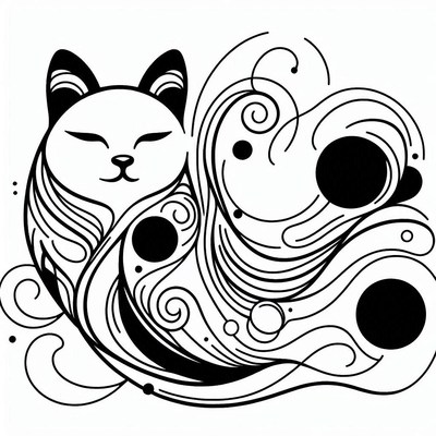 Abstract cat illustration