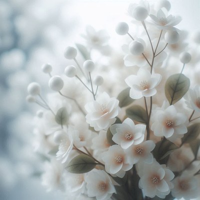 White flowers in soft light