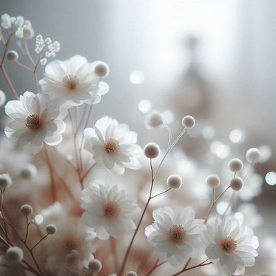 White flowers in soft light