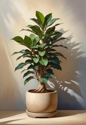 Ficus tree in sunlight