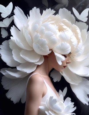 Woman in white flower crown