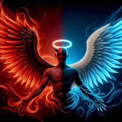 Angel and demon digital art