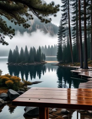 Misty morning at the lake