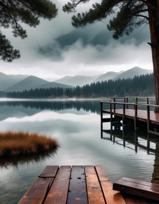 Mountain lake dock
