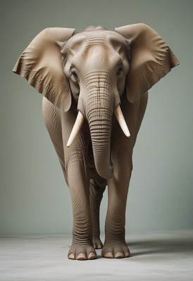 African elephant walking towards camera