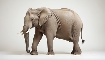 African elephant walking