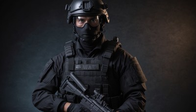 Swat officer in full gear