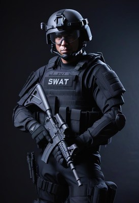 Swat officer holding rifle