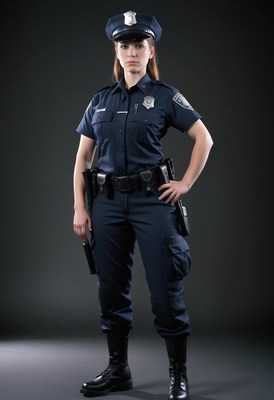 Police officer posing in uniform