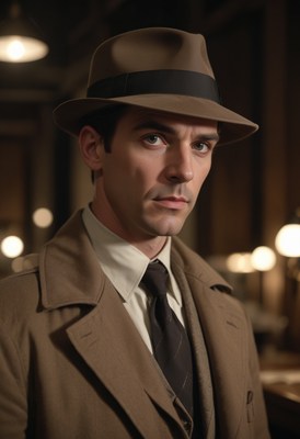 Man in fedora looking pensively