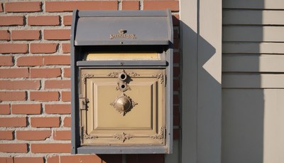 Mailbox on brick wall