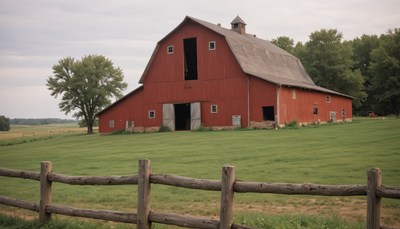 Red barn on a farm