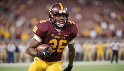 Football player runs with ball