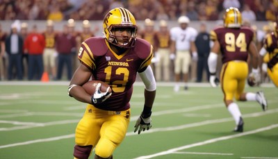 Football player runs with the ball