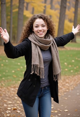 Woman in autumn park