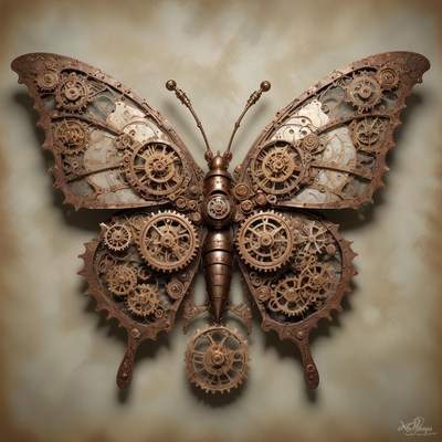 Steampunk butterfly sculpture