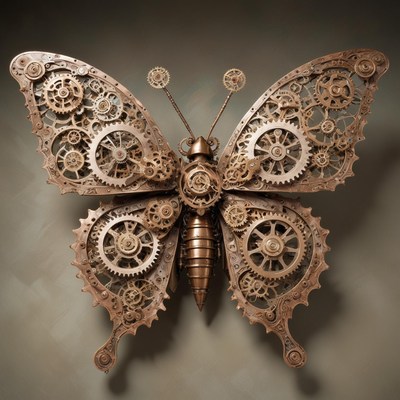 Steampunk butterfly sculpture