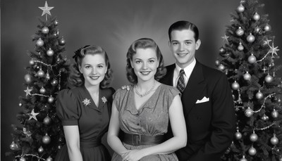 Christmas portrait with couple and friend