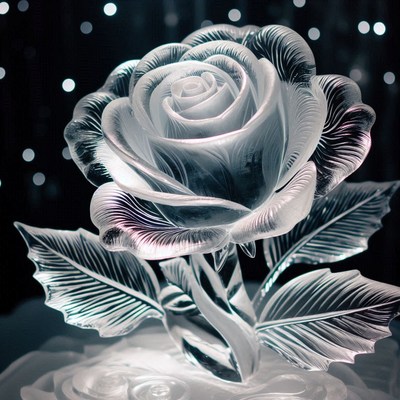 Ice sculpture rose