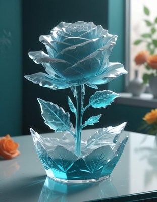 Glass rose arrangement