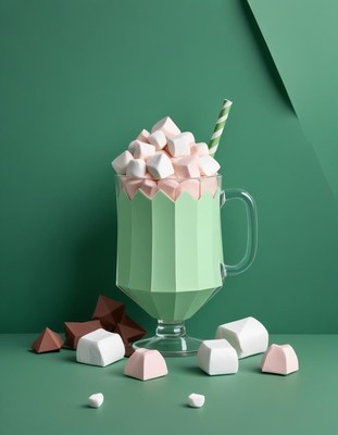 Paper hot chocolate with marshmallows