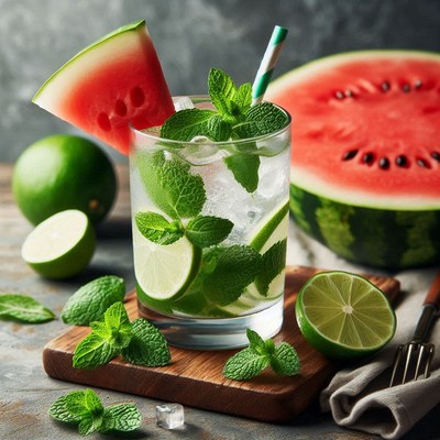 Watermelon mint lime drink