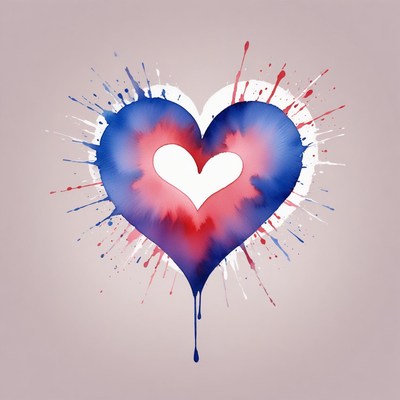 Watercolor heart splashes