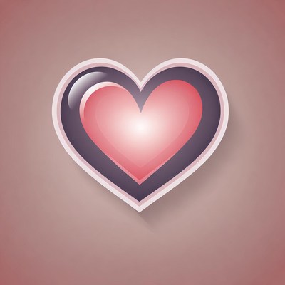 Pink heart sticker on pink background