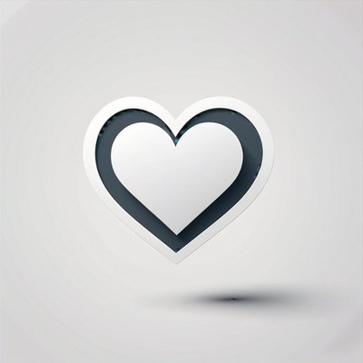 3d heart icon on white background