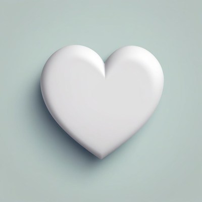 White heart on blue background