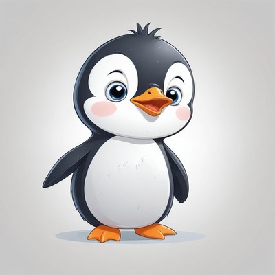 Cute penguin cartoon illustration