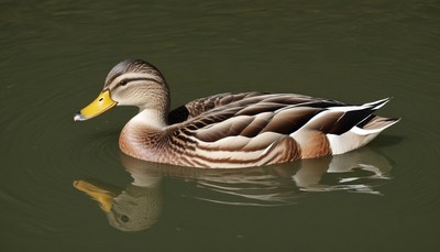 Duck swimming in pond