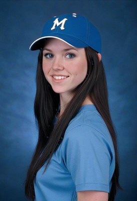Woman wearing blue hat and shirt