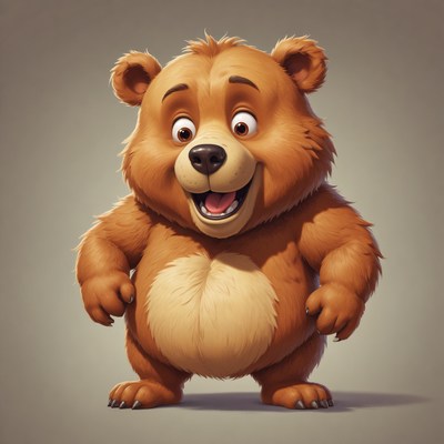 Happy cartoon bear illustration