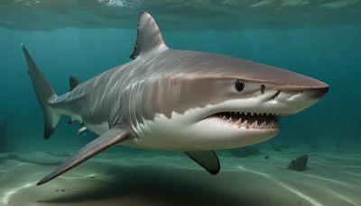 Great white shark swimming underwater