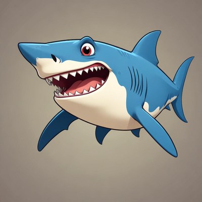 Cartoon shark with open mouth