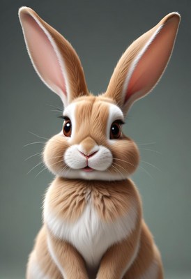 Cute brown rabbit portrait