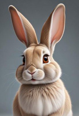 Cute brown rabbit portrait