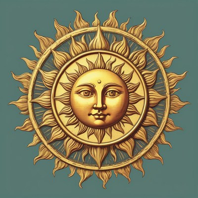 Golden sun illustration