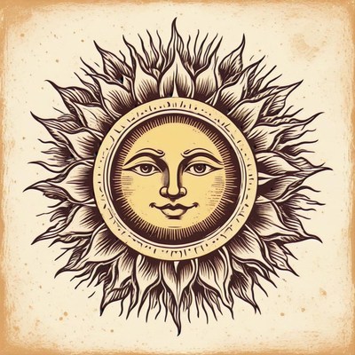 Vintage sun illustration
