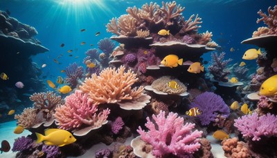 Colorful coral reef fish