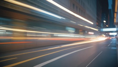 City street lights at night