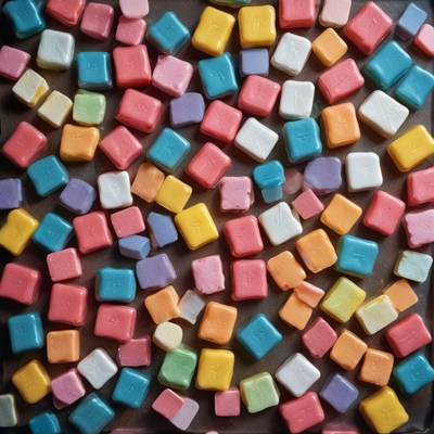 Colorful square candies