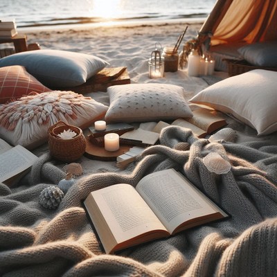 Beach blanket reading nook