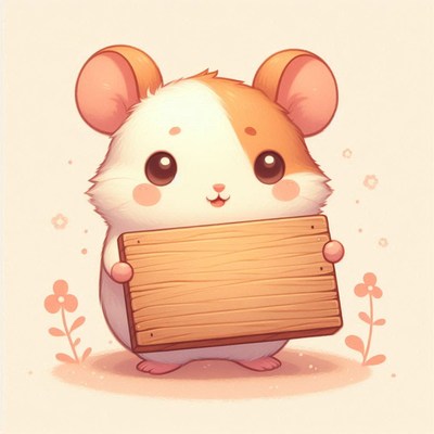 Cute hamster holding a sign